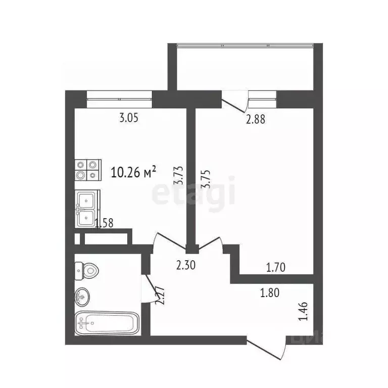 1-к кв. Тюменская область, Тюмень ул. Тимофея Чаркова, 79к3 (34.6 м) - Фото 0