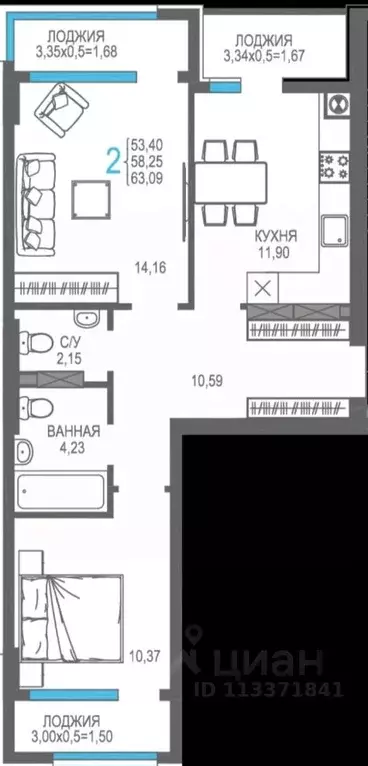 2-к кв. Крым, Алушта ул. Багликова, 27 (63.0 м) - Фото 2