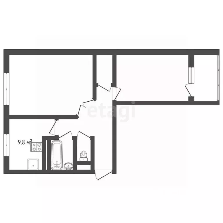 2-к кв. Ямало-Ненецкий АО, Новый Уренгой Тундровый мкр, 5 (53.7 м) - Фото 2