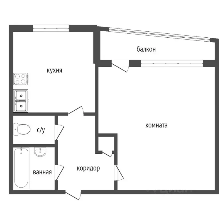 1-к кв. Свердловская область, Нижний Тагил ул. Захарова, 9 (34.1 м) - Фото 1