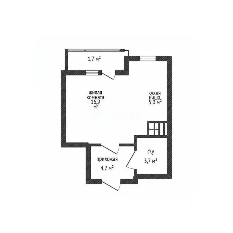 Студия Новосибирская область, Новосибирск ул. Петухова, 162/1 (29.5 м) - Фото 2