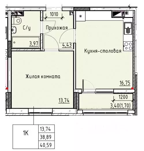 1-к кв. Ростовская область, Батайск ул. Талалихина (40.59 м) - Фото 0