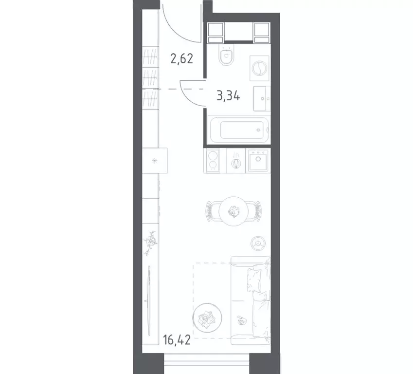 Квартира-студия: Москва, Пятницкое шоссе, 56Б (22.38 м) - Фото 1
