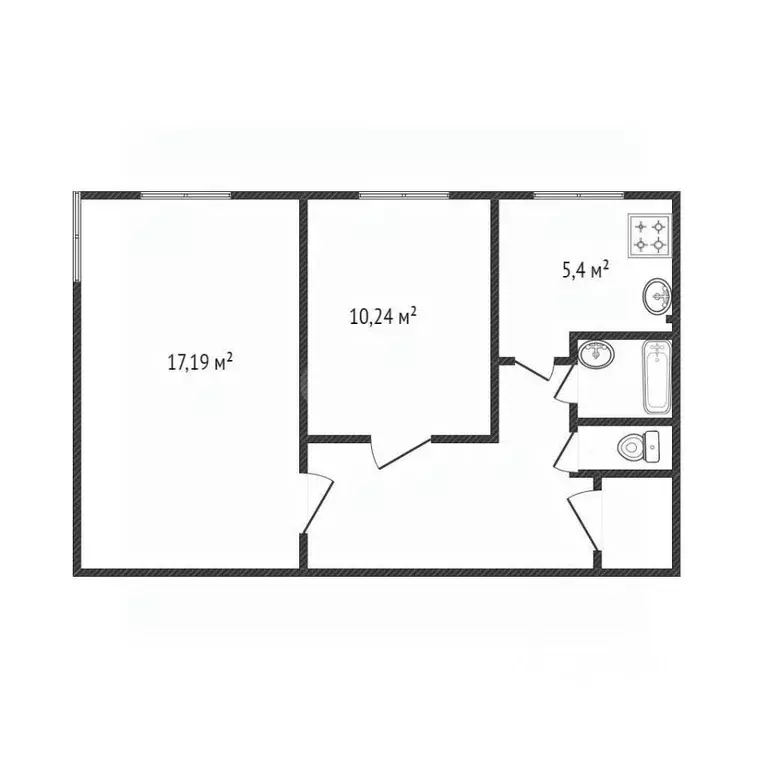 2-к кв. Белгородская область, Белгород ул. Некрасова, 36 (43.6 м) - Фото 2