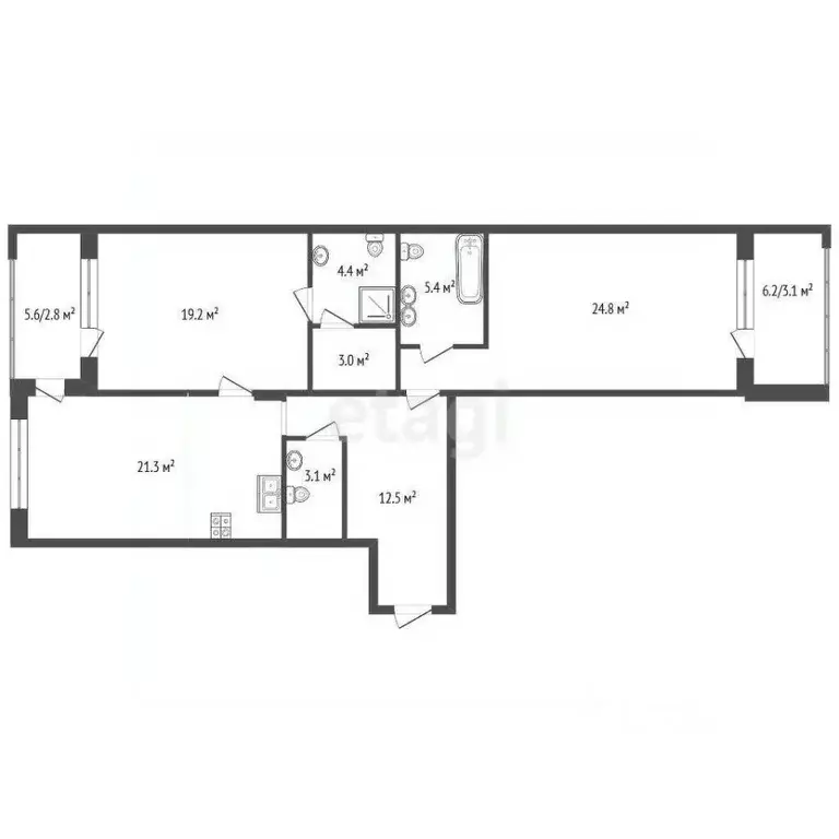 2-к кв. Калининградская область, Калининград ул. Молодой Гвардии, 34 ... - Фото 2