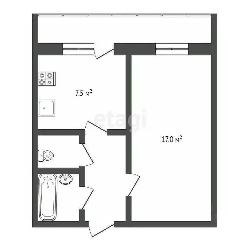 1-к кв. Псковская область, Псков Инженерная ул., 84 (32.9 м) - Фото 2