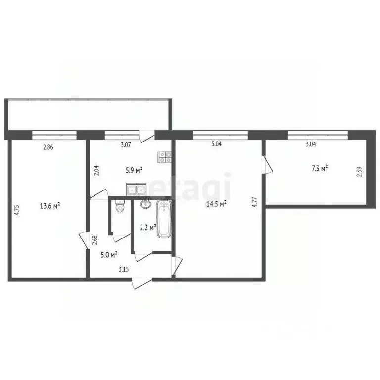 2-к кв. Тюменская область, Нижнетавдинский муниципальный округ, пос. ... - Фото 1