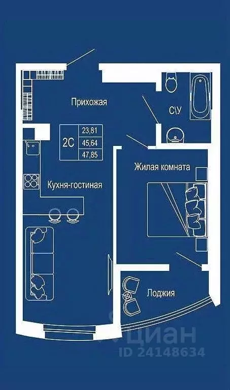 2-к кв. Ростовская область, Ростов-на-Дону Западный мкр, Донская ... - Фото 1