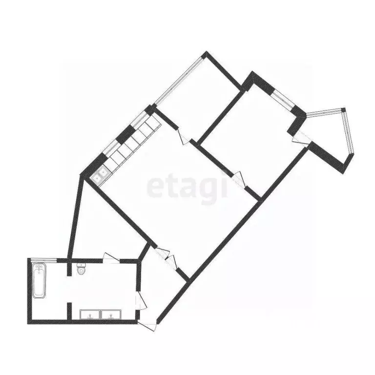 2-к кв. Воронежская область, Воронеж ул. Короленко, 8 (75.0 м) - Фото 2