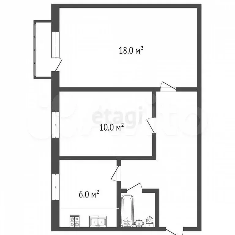 2-к. квартира, 45 м, 5/5 эт. - Фото 0