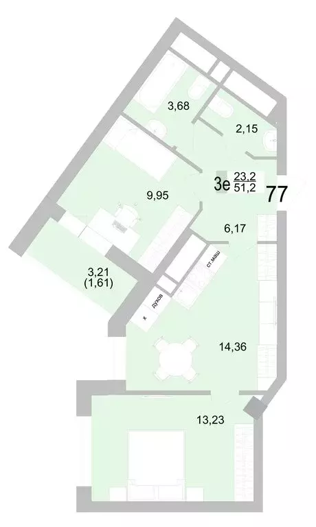 2-комнатная квартира: Екатеринбург, Черкасская улица, 5к1 (51.15 м) - Фото 0