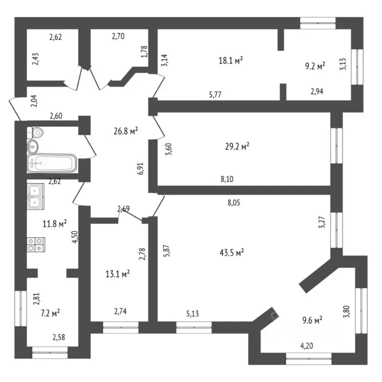6-к кв. Тюменская область, Тюмень 6-й мкр, ул. Валерии Гнаровской, 5к1 ... - Фото 2