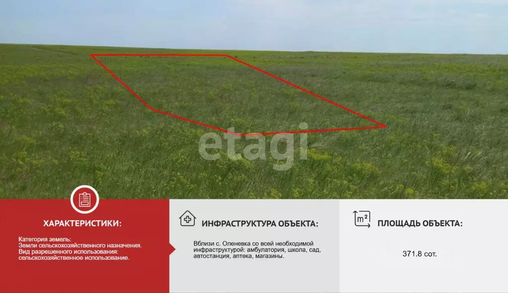 Участок в Крым, Черноморский район, Оленевское с/пос, с. Оленевка  ... - Фото 2