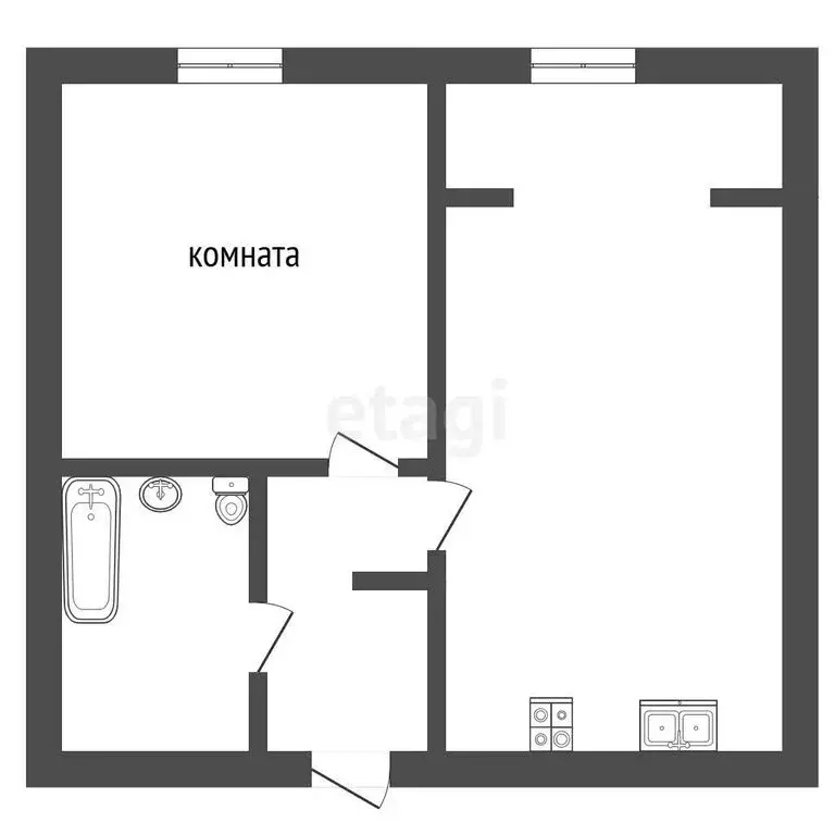 1-комнатная квартира: Ялуторовск, улица Свободы, 240 (36.12 м) - Фото 1