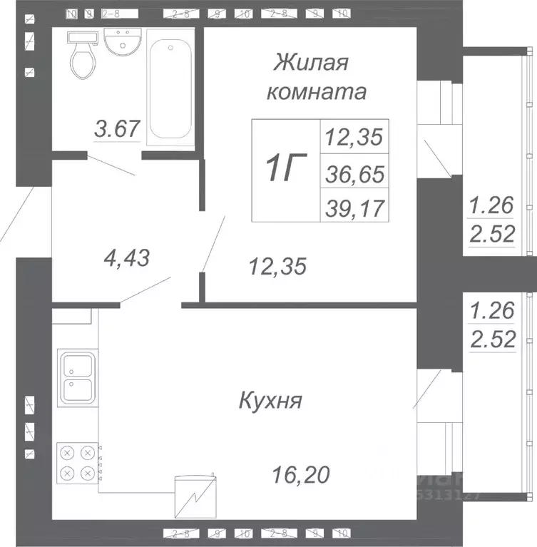 1-к кв. Татарстан, Зеленодольский район, Осиновское с/пос, с. Осиново ... - Фото 1