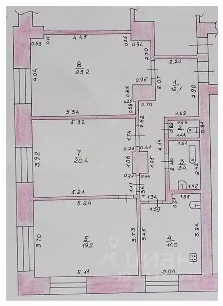 3-к кв. Тамбовская область, Тамбов Интернациональная ул., 50 (90.5 м) - Фото 2