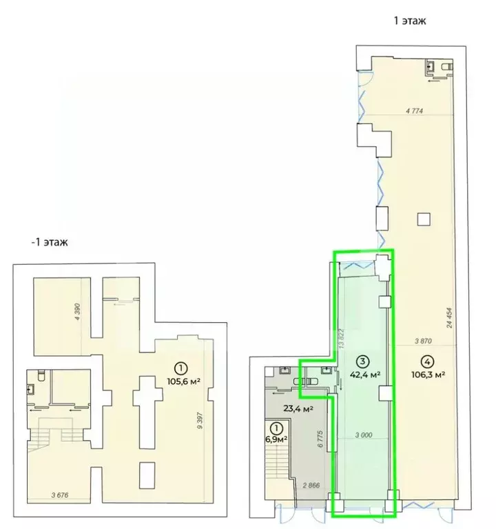 Помещение свободного назначения в Москва Большой Сухаревский пер., ... - Фото 2
