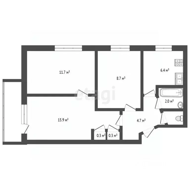 3-к кв. Севастополь, Севастополь, Инкерман г. ул. Менжинского, 29 ... - Фото 2