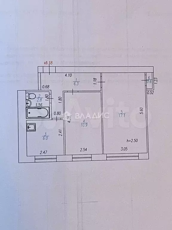 2-к. квартира, 44 м, 2/5 эт. - Фото 0