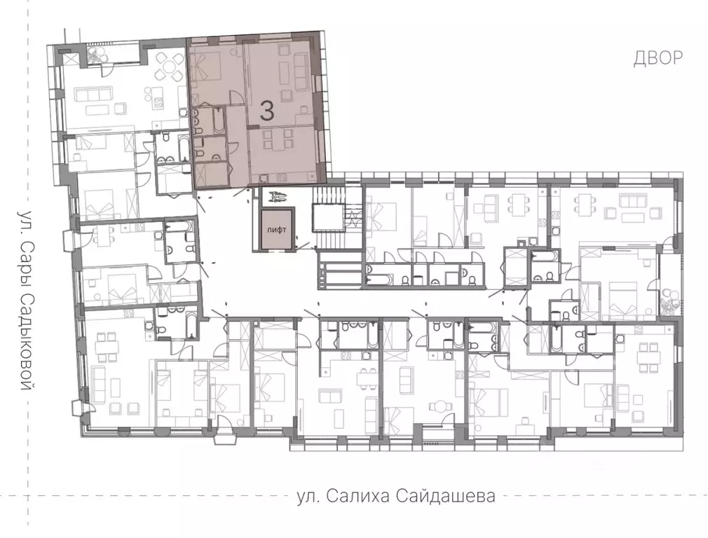 2-к кв. Татарстан, Казань ул. Сары Садыковой (69.73 м) - Фото 2