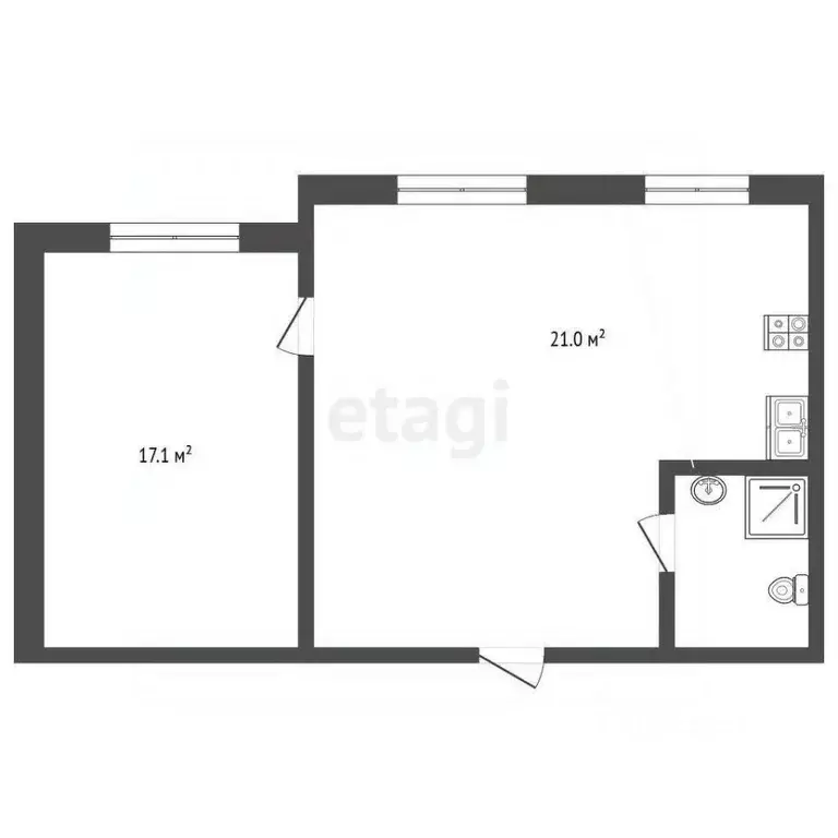 2-к кв. Самарская область, Самара просека 9-я, 21к1 (41.4 м) - Фото 2