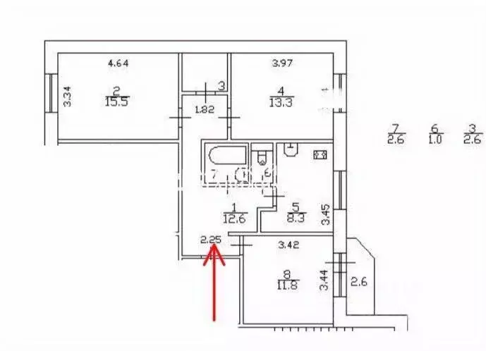 3-к кв. Санкт-Петербург Камышовая ул., 6К1 (67.7 м) - Фото 2
