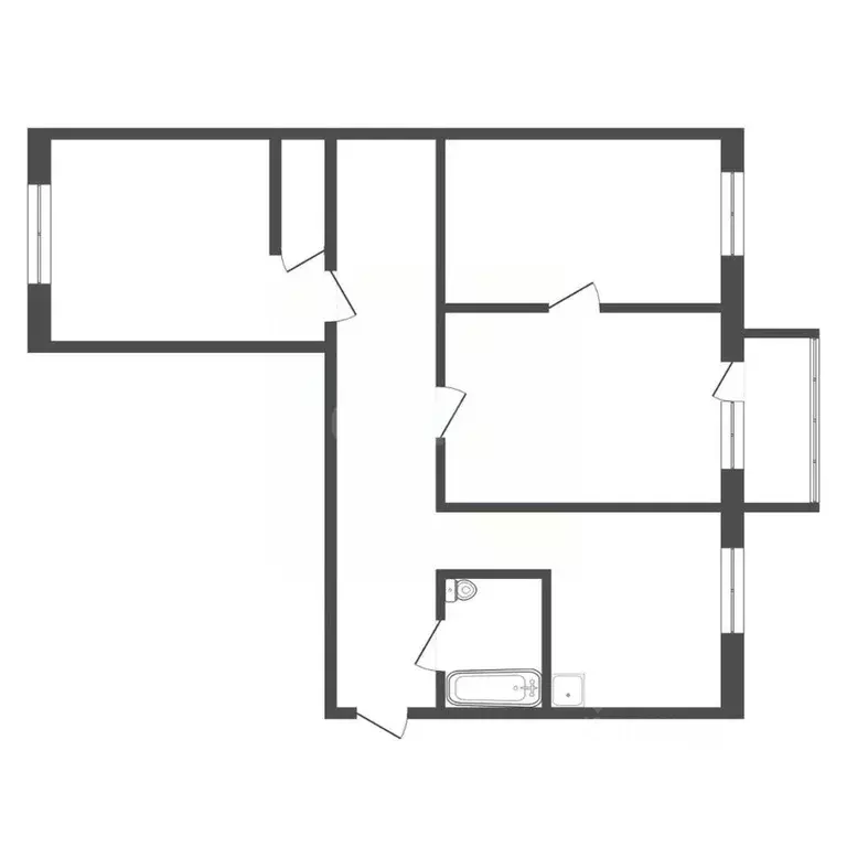 3-к кв. Красноярский край, Красноярск ул. 2-я Краснофлотская, 19 (54.9 ... - Фото 2