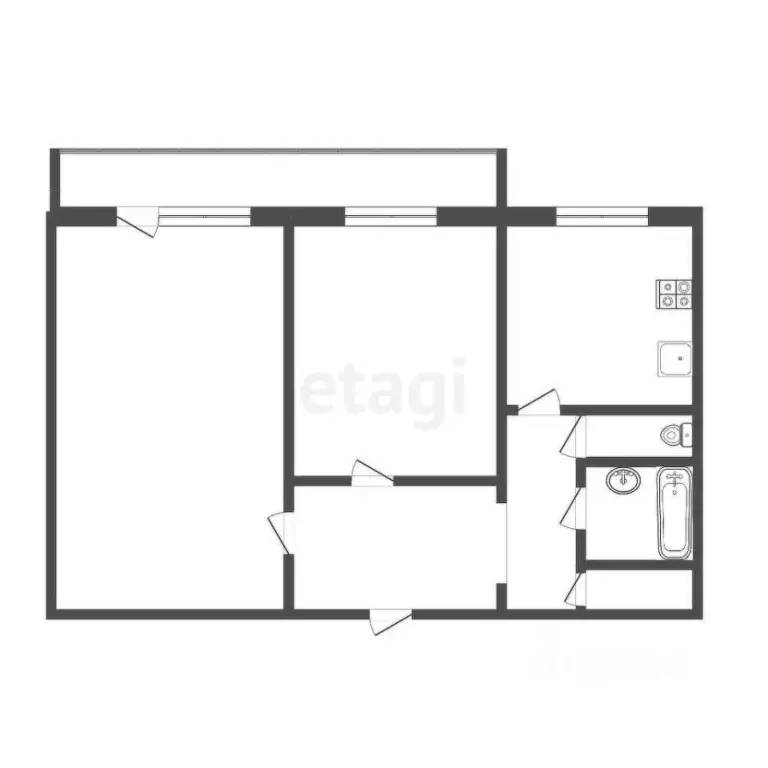 2-к кв. Томская область, Томск просп. Мира, 27 (54.0 м) - Фото 2