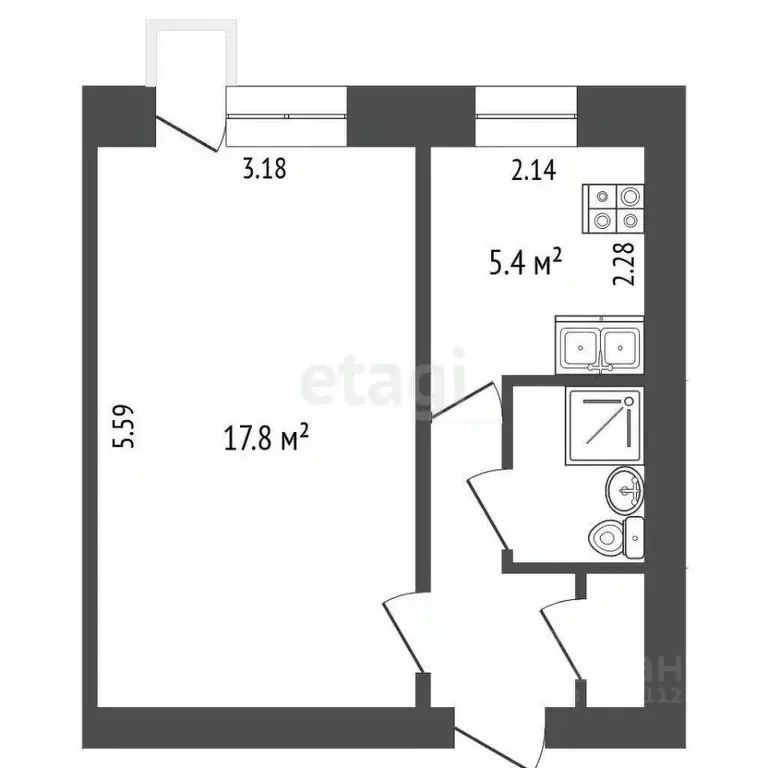 1-к кв. Пермский край, Пермь ул. Героев Хасана, 95 (29.2 м) - Фото 1