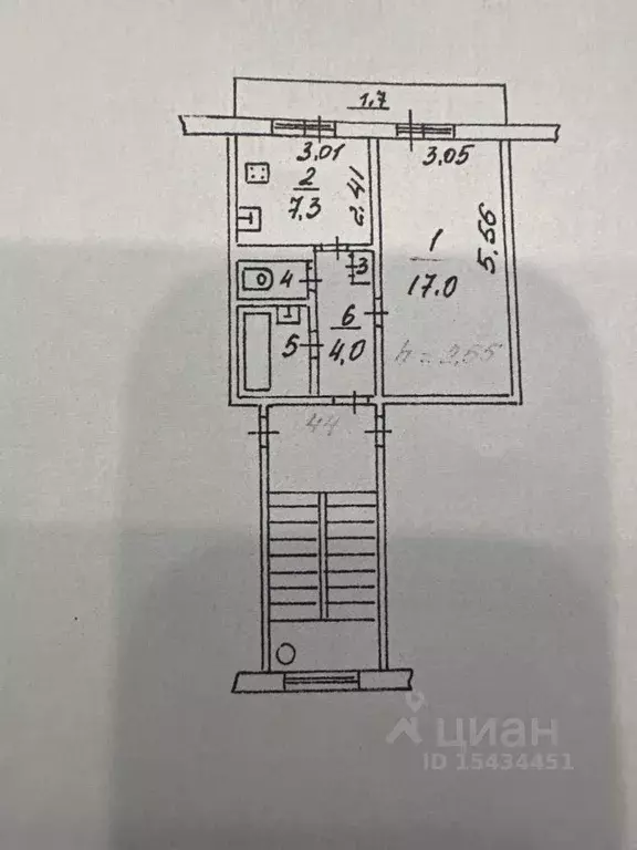 1-к кв. Псковская область, Псков Юбилейная ул., 48 (32.3 м) - Фото 1