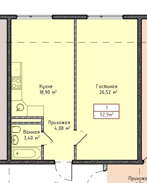 1-к кв. Дагестан, Махачкала ул. Московская, 133 (52.0 м) - Фото 1
