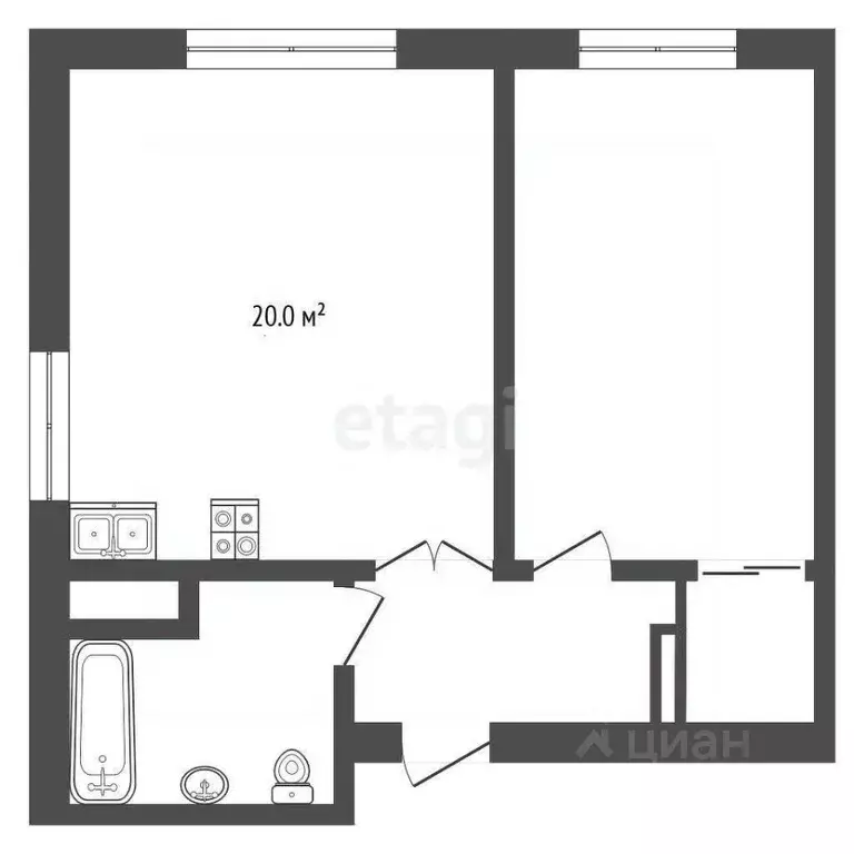 1-к кв. Ямало-Ненецкий АО, Новый Уренгой Энтузиастов мкр, 7 (45.4 м) - Фото 2