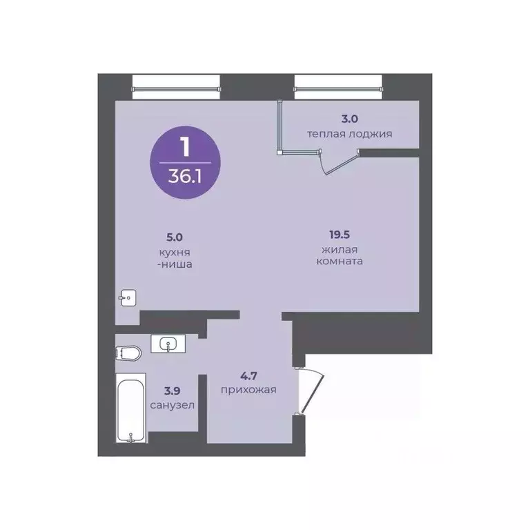 1-к кв. Красноярский край, Красноярск ул. Апрельская, 9 (36.1 м) - Фото 1