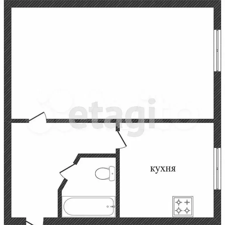1-к. квартира, 29,5 м, 2/5 эт. - Фото 0