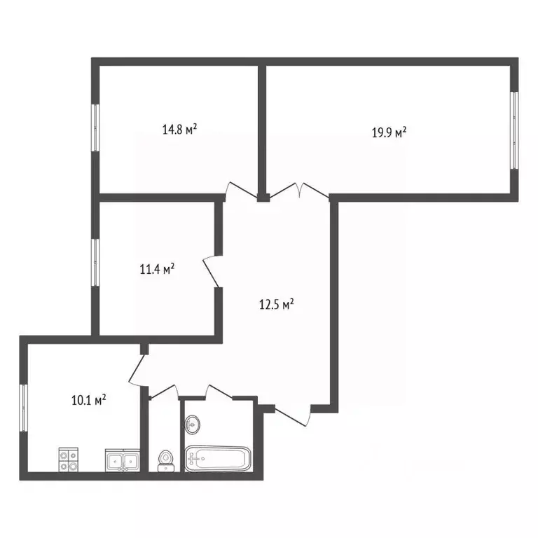 3-к кв. Москва Скобелевская ул., 12 (75.0 м) - Фото 1