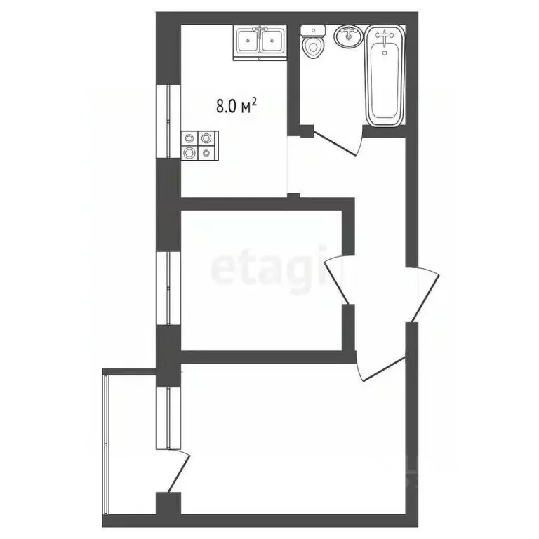 2-к кв. Москва Даниловская наб., 2к2 (56.0 м) - Фото 1