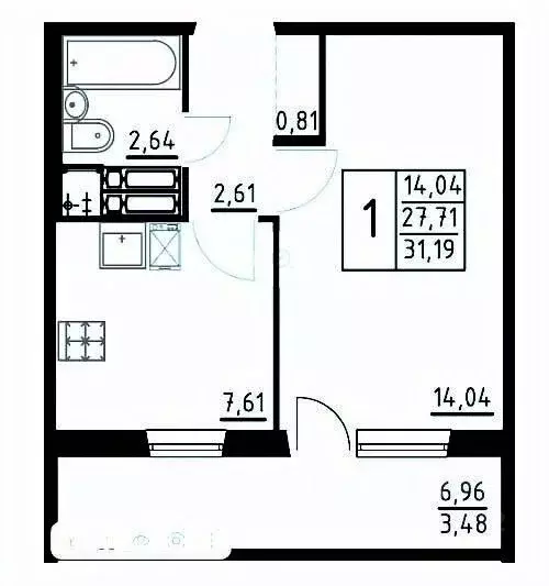 1-к кв. Пермский край, Пермь Магистральная ул., 98Б (31.5 м) - Фото 2