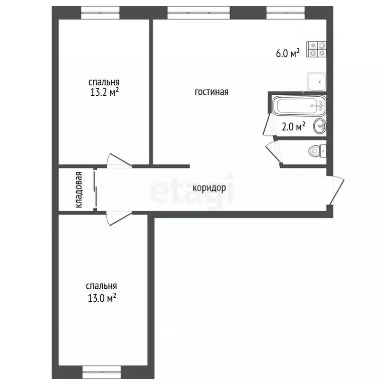 3-к кв. Татарстан, Азнакаево ул. Султангалиева, 24 (58.0 м) - Фото 1