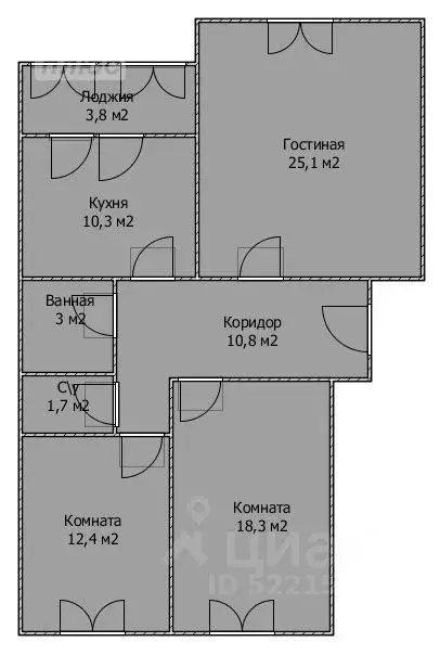 2-к кв. Башкортостан, Стерлитамак ул. Тукаева, 15 (42.6 м) - Фото 1