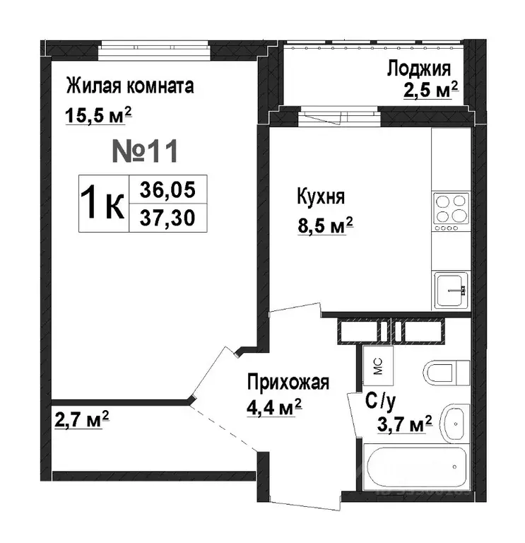 1-к кв. Нижегородская область, Нижний Новгород Торпедо жилой комплекс ... - Фото 1