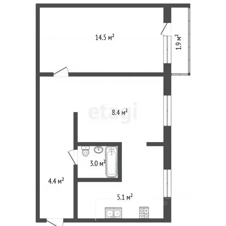 2-к кв. Башкортостан, Стерлитамак ул. Николаева, 5 (37.3 м) - Фото 2