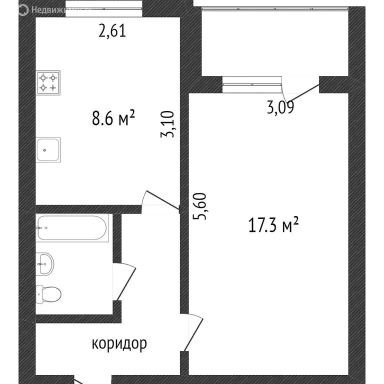 1-комнатная квартира: Калуга, Московская улица, 65/1 (36 м) - Фото 0