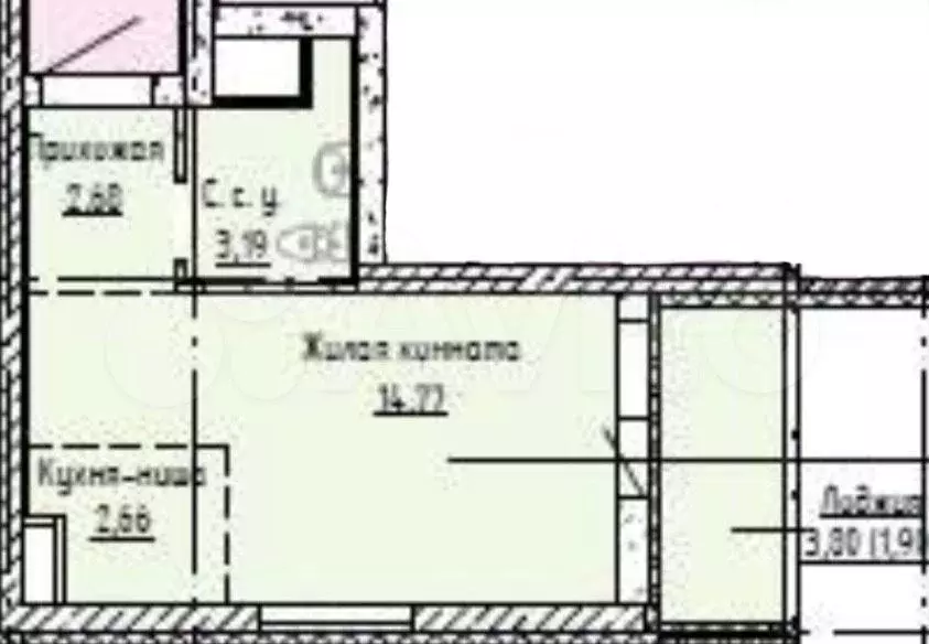 Квартира-студия, 25,2 м, 4/31 эт. - Фото 0