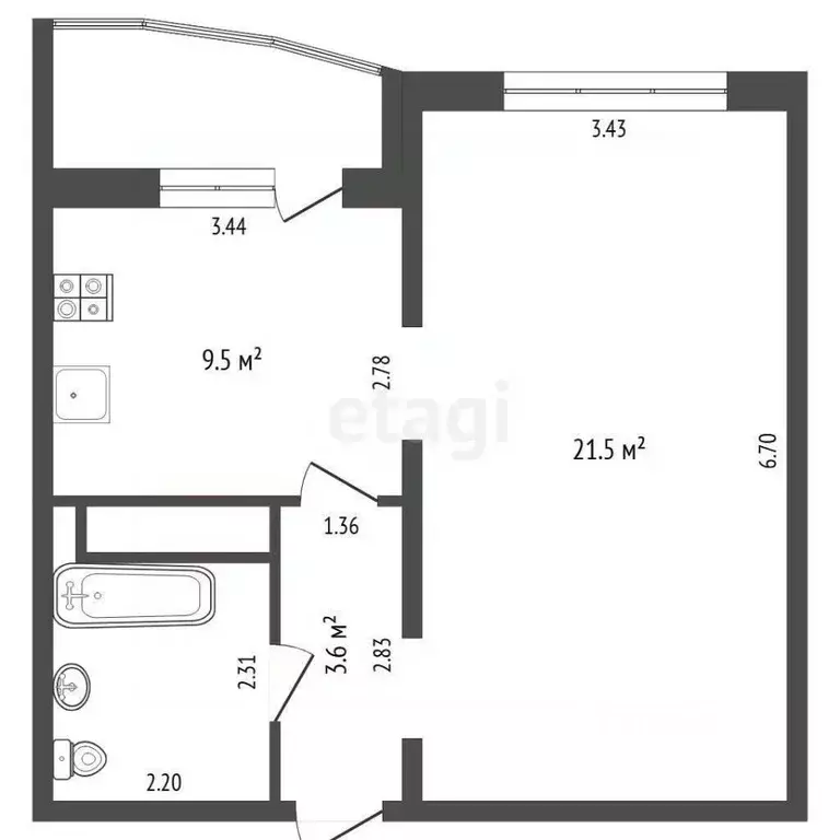 1-к кв. Тюменская область, Тюменский муниципальный округ, д. Патрушева ... - Фото 2