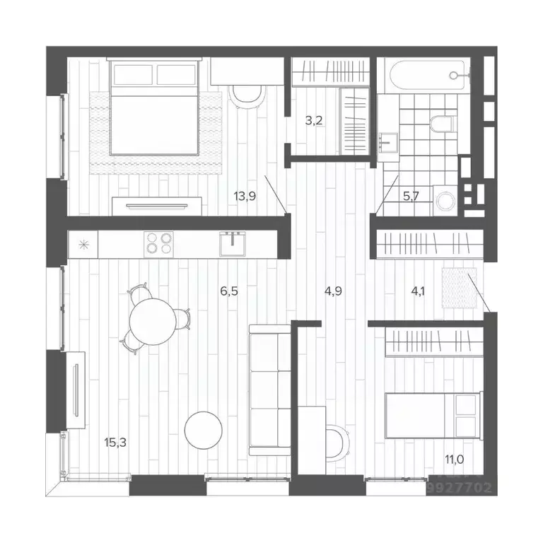 3-к кв. Алтайский край, Барнаул тракт Змеиногорский, 35Б (65.8 м) - Фото 0