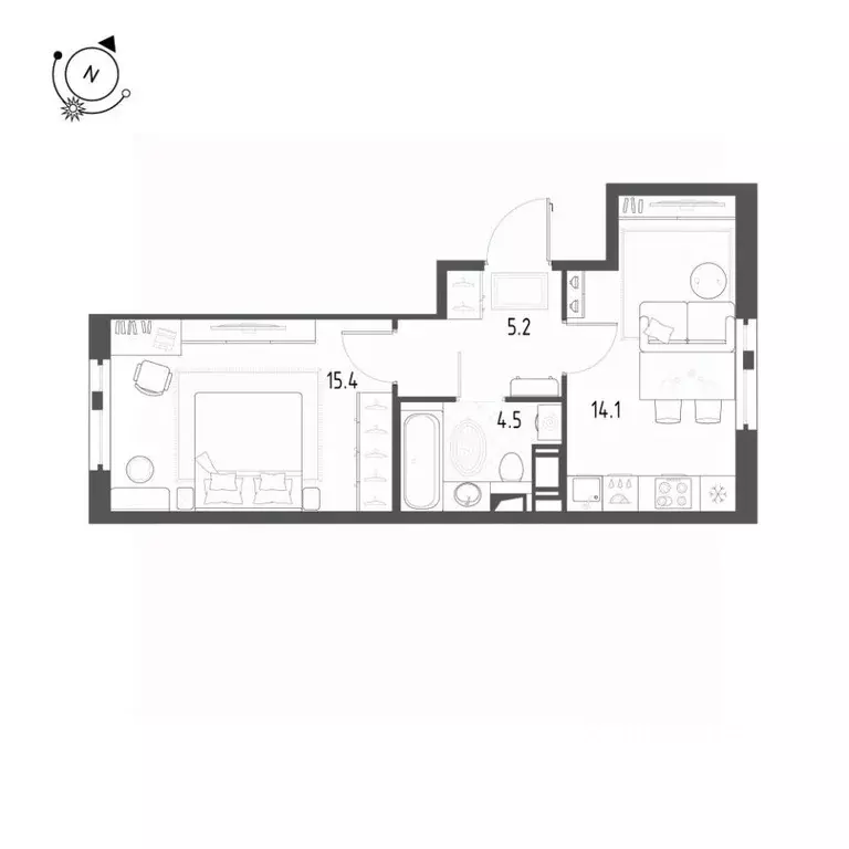 1-к кв. Санкт-Петербург пос. Шушары, ул. Чудовская, 14к1 (39.1 м) - Фото 1