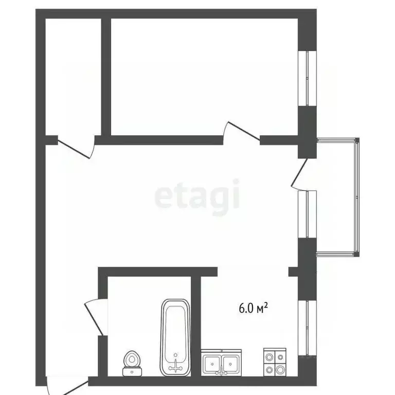 2-к кв. Омская область, Омск просп. Карла Маркса, 79а (44.9 м) - Фото 1