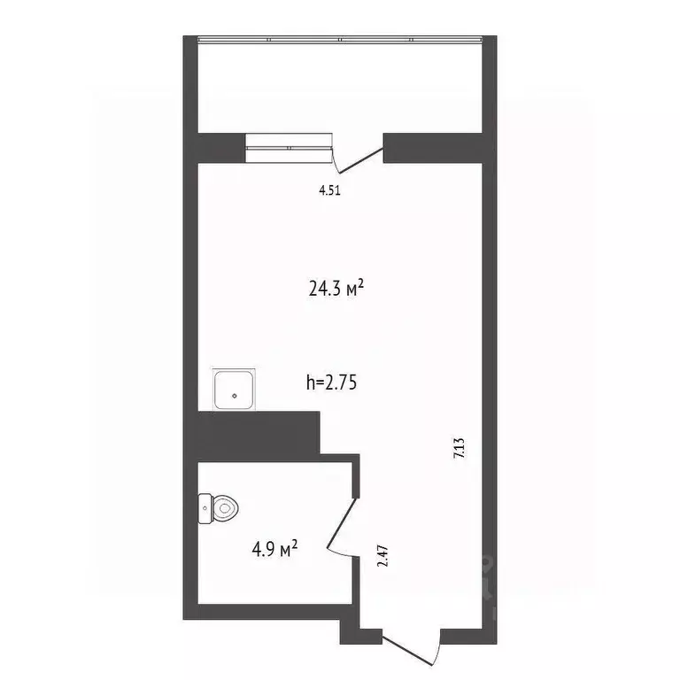 Студия Красноярский край, Красноярск Северный мкр, пер. Светлогорский, ... - Фото 2