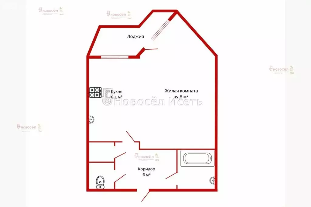 Квартира-студия: Екатеринбург, улица Токарей, 24 (37.6 м) - Фото 0