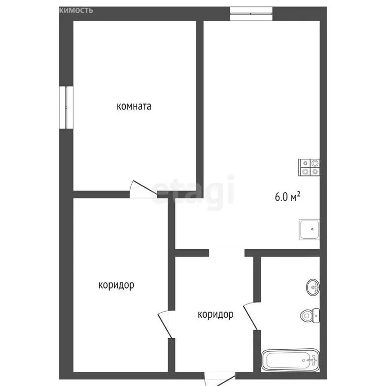 1-комнатная квартира: Алапаевск, Береговая улица, 46 (40.3 м) - Фото 1